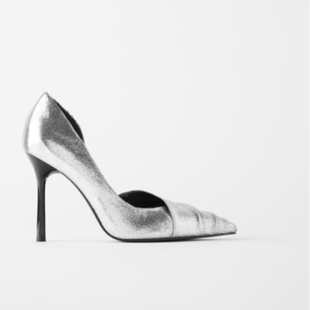 Silver pointy toe zara heels